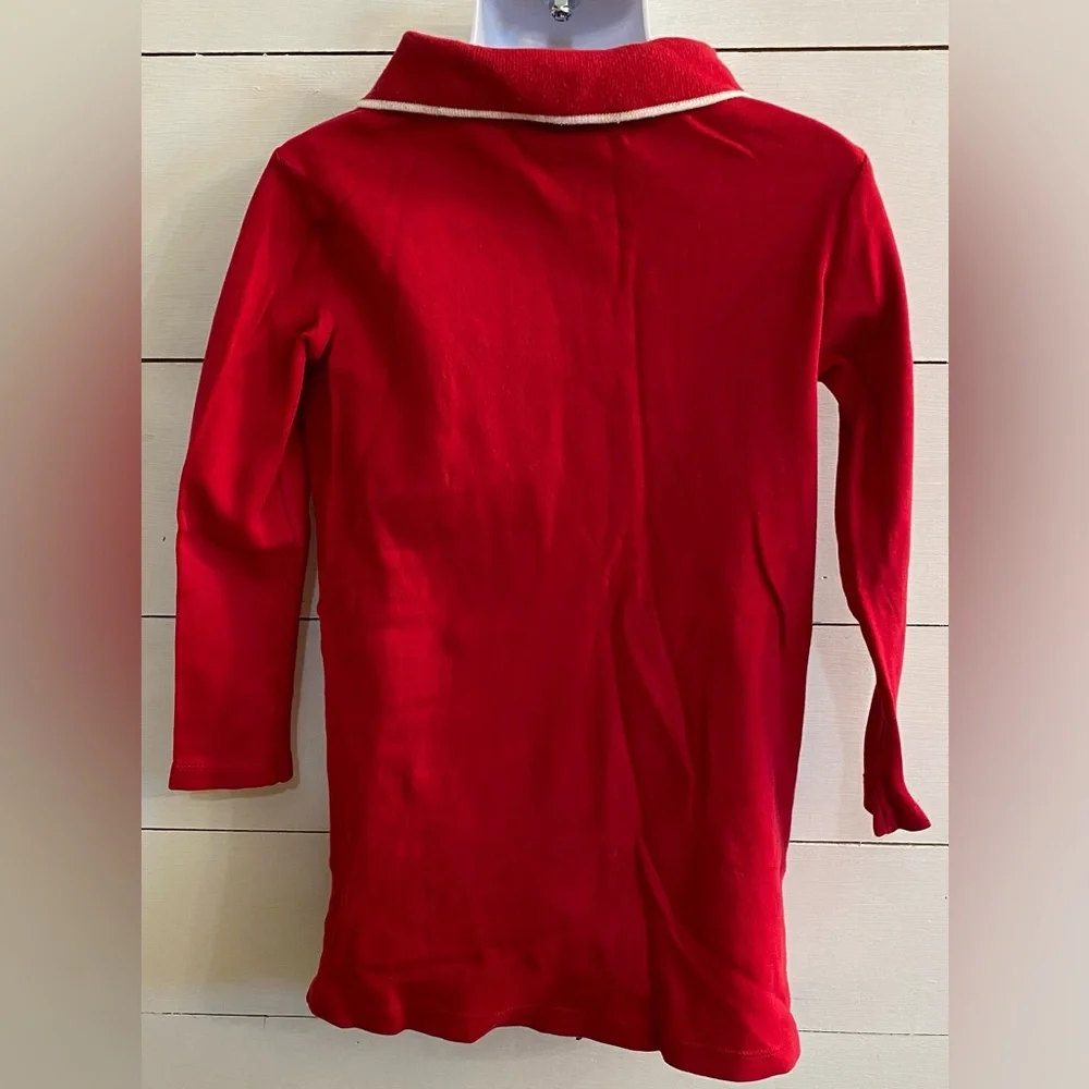 Vintage Ralph Lauren Girls’‎ Sz 4 Red Long Sleeve Cotton Polo Dress